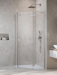 Radaway Essenza 8 Brushed Nickel PTJ szögletes szálcsiszolt króm zuhanykabin 90x90 átlátszó balos