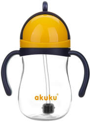 AKUKU Szívószálas itatópohár súlyozott szívószállal 280 ml - Tengerészkék/Sárga