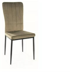 SIGNAL MEBLE Vigo Bluvel Bársony Étkező Szék Olívazöld Fekete Vázzal