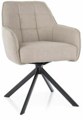 SIGNAL MEBLE Metro Bjorn Forgó Étkezőszék Világos Bézs Szövet Fekete Fém Vázzal