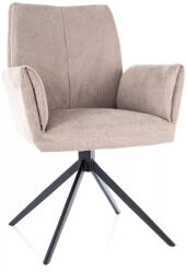 SIGNAL MEBLE Coco II Vardo Forgó Étkezőszék Bézs Szövet Fekete Vázzal