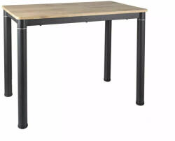 SIGNAL MEBLE Damar Artisan MDF Étkezőasztal Tölgy-Fekete Fém Vázzal