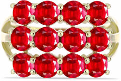  Arannyal Bevont Ezüst Gyűrű Vörös Acháttal, Y63404/54