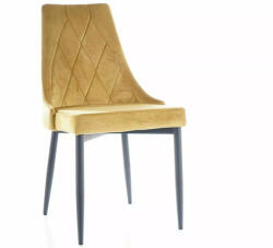 SIGNAL MEBLE Trix B Curry Bársony Étkezőszék Fekete Fém Vázzal