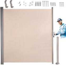  LUARO terasz oldalsó napellenző feltekerhető árnyékoló 180 x 400 cm bézs