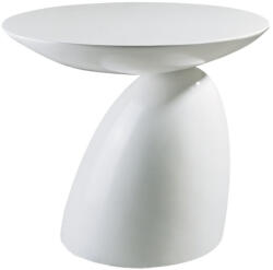 King Home Fungo Üvegszálas Dohányzóasztal Fehér Fényes