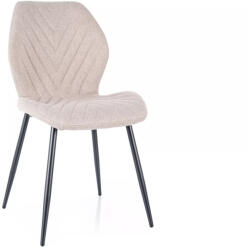 SIGNAL MEBLE Mike Nea Geometrikus Étkezőszék Bézs Szövet Fekete Fém Vázzal