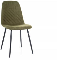 SIGNAL MEBLE Twist Nea Olívazöld Kárpitozott Étkezőszék Fekete Fém Vázzal