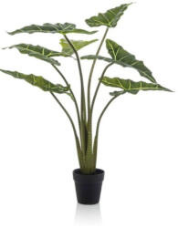 DekorPlaza Élethű Alocasia Frydek Műnövény 100 Cm - 7 Leveles, Cserépben 430325