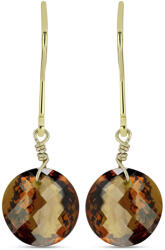  Arannyal Bevont Ezüst Fülbevaló Kognak Kvarccal, Y63272