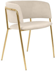 King Home Delta Bézs Bársony Étkezőszék Arany Vázzal