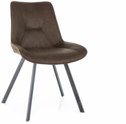 SIGNAL MEBLE Link Modern Mikroszálas Étkezőszék Sötétbarna Fém Vázzal