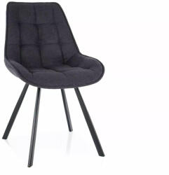 SIGNAL MEBLE Corso Vardo Modern Étkezőszék Grafitszürke Kárpittal Fekete Fém Vázzal
