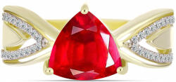  Arannyal Bevont Ezüst Gyűrű Vörös Acháttal és Fehér Topázzal, Y63419/59