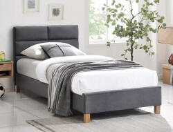 SIGNAL MEBLE Sierra Velvet Bársony Egyszemélyes Ágy Szürke Tölgy Lábakkal