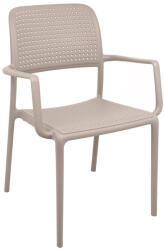 King Home SPARK Polipropilén Kávébarna Karfás Szék