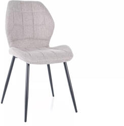 SIGNAL MEBLE Jake Nea Szürke Kárpitozott Étkezőszék Fekete Fém Lábakkal