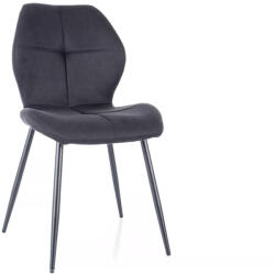 SIGNAL MEBLE Frank Nea Elegáns Étkezőszék Fekete Szövet Matt Fém Vázzal