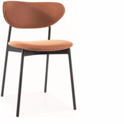 SIGNAL MEBLE Dan Modern Mikroszálas Étkezőszék Narancssárga Fekete Vázzal