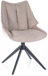 SIGNAL MEBLE Coda Vardo Forgó Étkezőszék Bézs Szövet Fekete Fém Vázzal