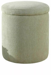 SIGNAL MEBLE Flo Raven Tárolós Kerek Puff Sötét Bézs Szövettel