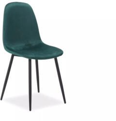 SIGNAL MEBLE Fox Velvet Bársony Étkezőszék Zöld Matt Fekete Vázzal