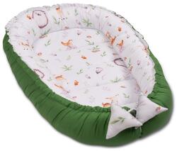Kidizi Cosulet bebelus Kidizi Baby Nest Cocoon 90x50 cm Forest Joy pentru dormit, cu husa din bumbac 100%, doua fete si intretinere usoara (5949551919186)