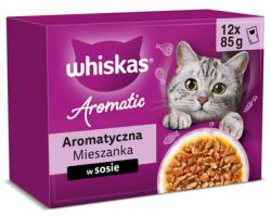 Whiskas Adult Aromás válogatás alutasakos multipack 12 × 85 g - szaftos falatok szószban, nedves eledel macskáknak