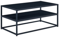 Signal Symphony A Fekete Laminált Dohányzóasztal Dupla Polcos