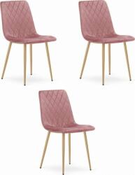 LEOBERT TURIN szék - rózsaszín bársony/lábak fa szín x 3