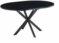 SIGNAL MEBLE Gaston Kinyitható Kerek Étkezőasztal Márvány Hatású Mdf Fekete