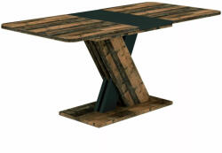 SIGNAL MEBLE Exel Vintage Kihúzható Étkezőasztal Laminált Old Wood Sötétszürke X-Lábbal