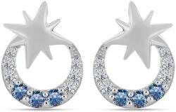  Ezüst Fülbevaló Óceánkék Moissanite-tal és Fehér Topázzal, Y63322