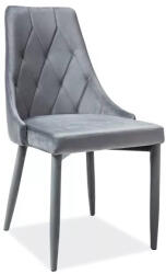 SIGNAL MEBLE Trix Velvet Luxus Étkezőszék Szürke Bársony Rombusz Mintával