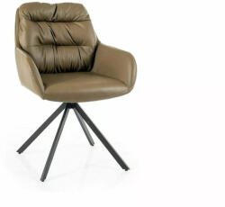 SIGNAL MEBLE Spello Forgó Műbőr Étkezőszék Olívazöld Fekete Vázzal