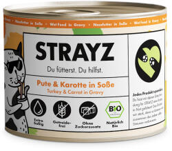  STRAYZ 12x200g STRAYZ BIO bio pulyka & bio sárgarépa szószban nedves macskatáp