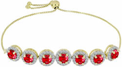  Arannyal Bevont Ezüst Karkötő Vörös Acháttal és Fehér Topázzal, Y63401