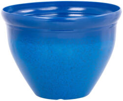 Strend Pro Műanyag virágcserép, Strend Pro Garden, kék, átmérő: 38 cm, magasság: 28, 5 cm, 15 l, mázas hatású, kerek (TC256946)