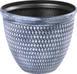 Strend Pro Műanyag virágcserép, Strend Pro Garden Marble, kék, átmérő: 37 cm, magasság: 30 cm, márványhatású, 19, 5 l, kerek (TC256964)