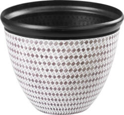 Strend Pro Műanyag virágcserép, Strend Pro Garden Marble, barna, átmérő: 37 cm, magasság: 30 cm, márványhatású, 19, 5 l, kerek (TC256963)