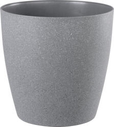 Strend Pro Műanyag virágcserép, Strend Pro Garden Stone, szürke, átmérő: 35 cm, magasság: 35 cm, pöttyökkel, betéttel, 24 l, kőhatású, kerek (TC256969)