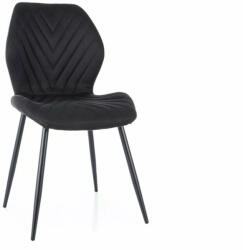 SIGNAL MEBLE Mike Nea Geometrikus Fekete Szövet Étkezőszék Fém Vázzal