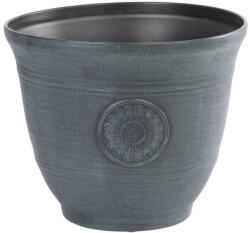Strend Pro Műanyag virágcserép, Strend Pro Garden, zöld, átmérő: 30 cm, magasság: 25 cm, 10 l, fémhatású, kerek (TC256943)