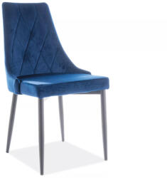SIGNAL MEBLE Trix B Elegáns Bársony Étkezőszék Tengerészkék Rombusz Mintával