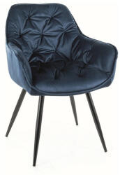 SIGNAL MEBLE Cherry Monolith Bársony Étkezőszék Tengerészkék Hidrofób Kárpittal