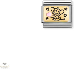 NOMINATION "Elefánt rózsaszín szívvel" charm - 030289-03