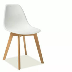 SIGNAL MEBLE Moris Skandináv PP Műanyag Szék Bükkfa Fehér Modern