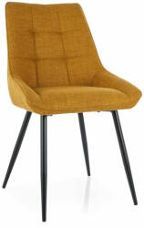 SIGNAL MEBLE Klif Bjorn Curry Étkezőszék Fekete Fém Vázas Kárpitozott