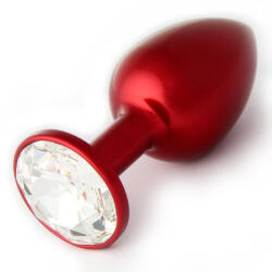 Rosy Dildo metalic Rosy M Red with White Diamond Dildo