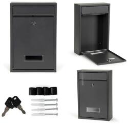 ModernHOME Antracit horganyzott acél postaláda kerítésre vagy falra, újságtartóval (HPB006)